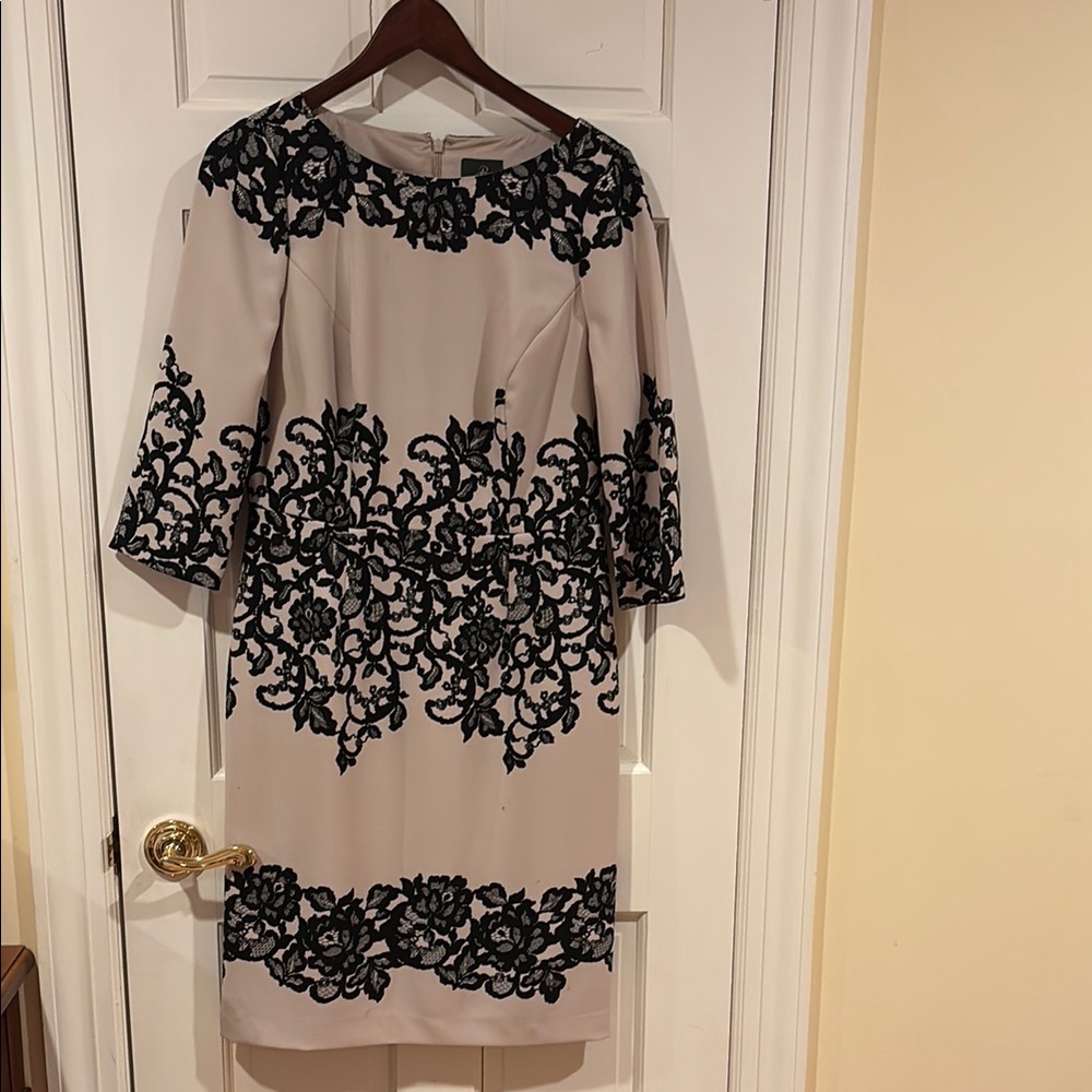 Elegant Black and Cream Dress